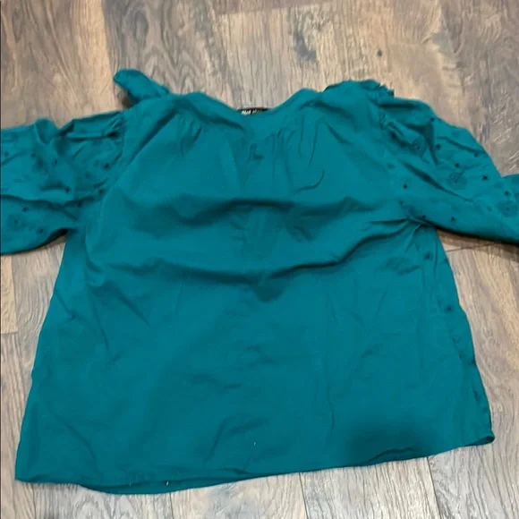 Teal Ruffle Blouse - Picture 4 of 4